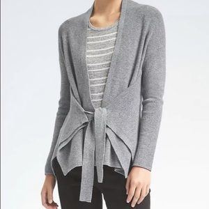Banana Republic cotton blend tie waist sweater